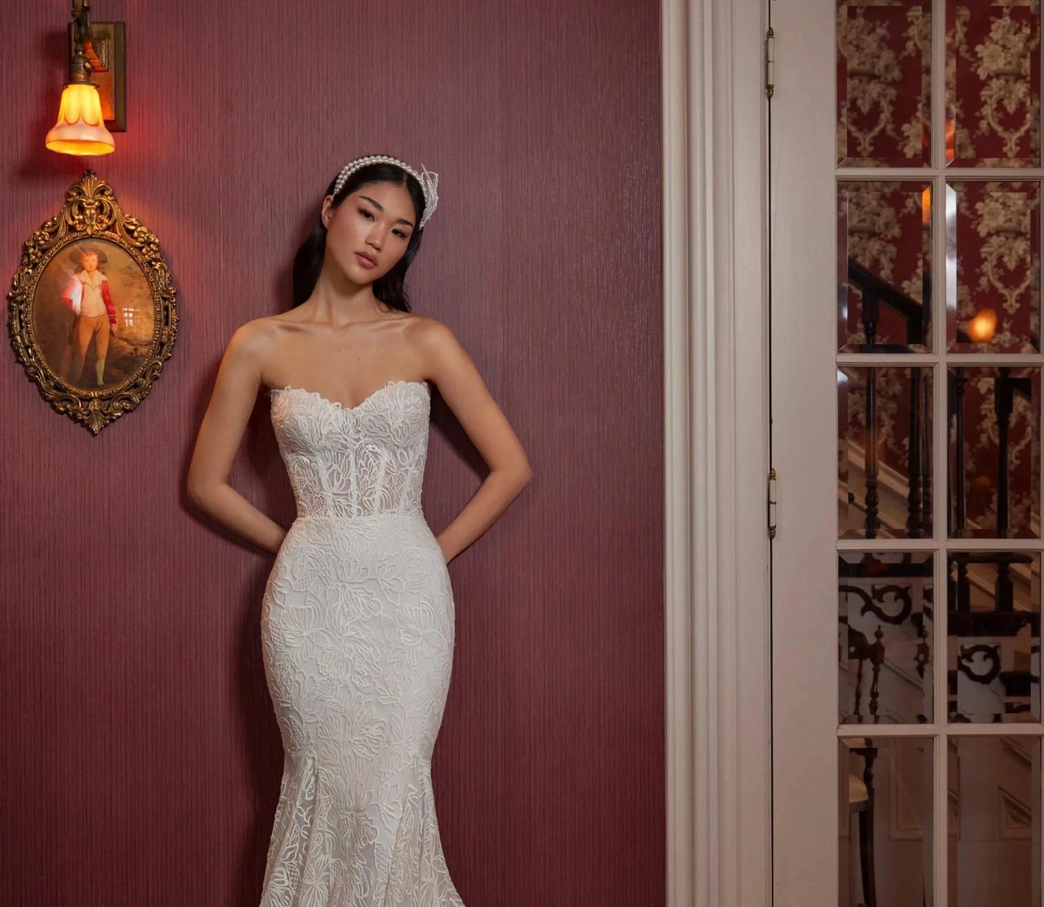 Model wearing a Calla Blanche bridal gown